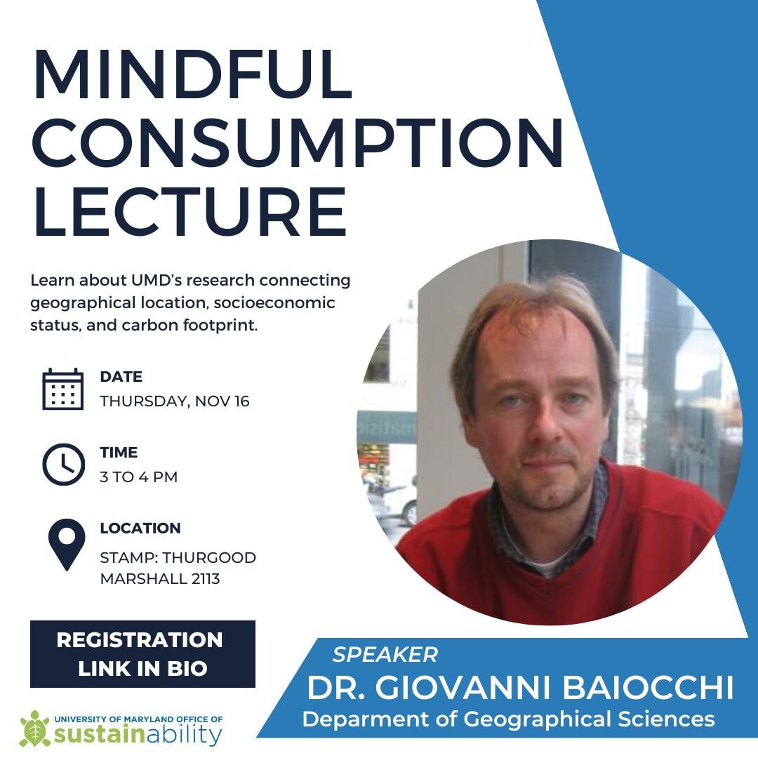 Graphic with photo of lecturer and room details