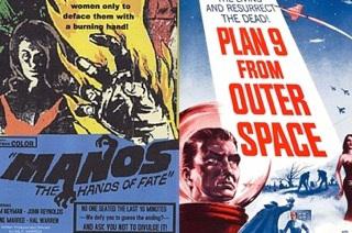 Manos: The Hands of Fate and Plan 9 from Outer Space movie posters.