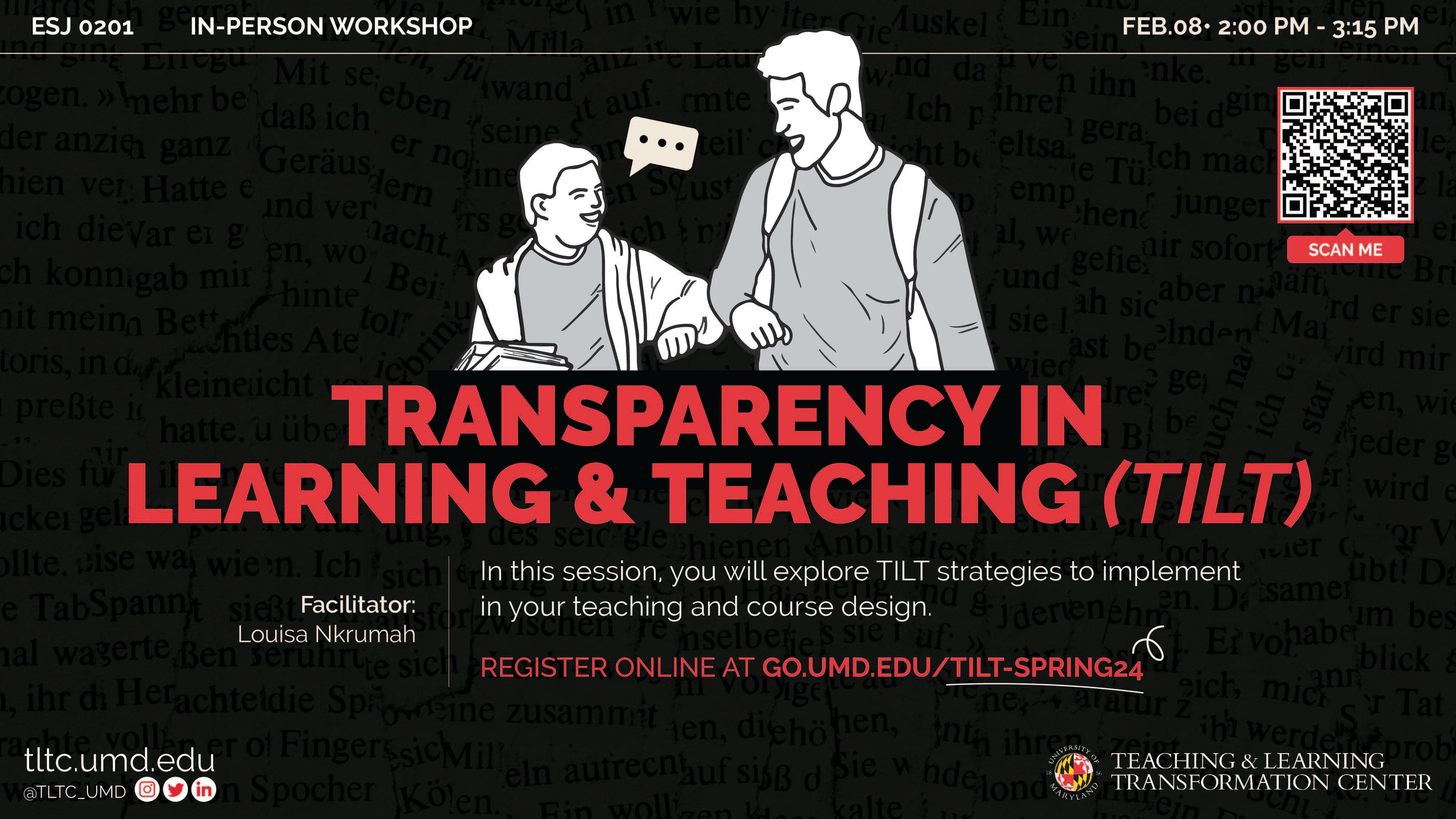 Transparency in Teaching and Learning flyer
