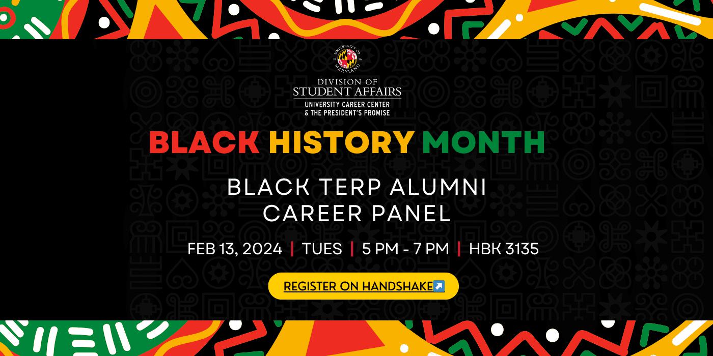 Black History Month Career Panel promo.