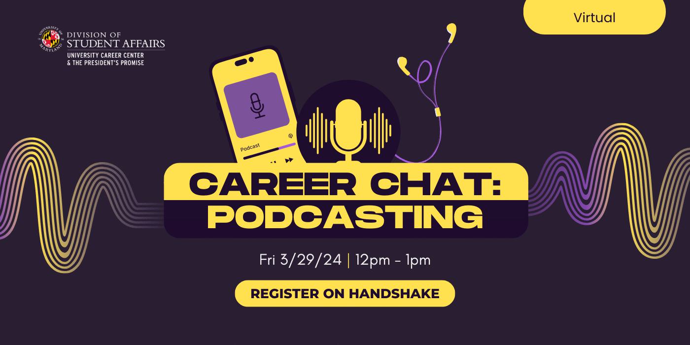 Career Chat: Podcasting promotional image.