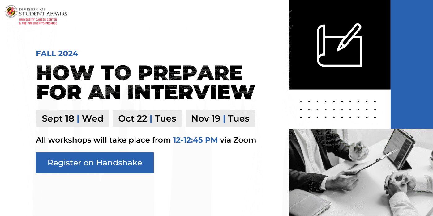 How to prepare for an interview promotional banner.