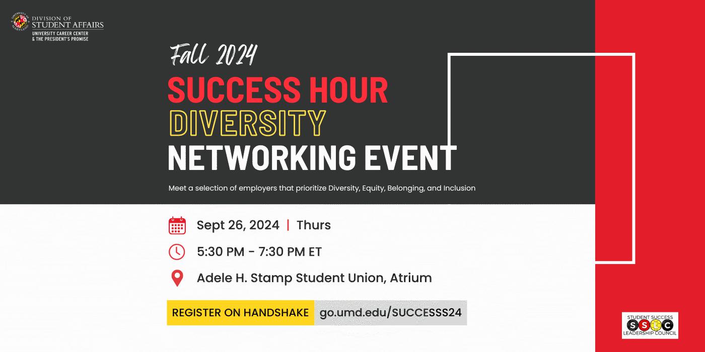 Success Hour Diversity Networking Event banner promotion.
