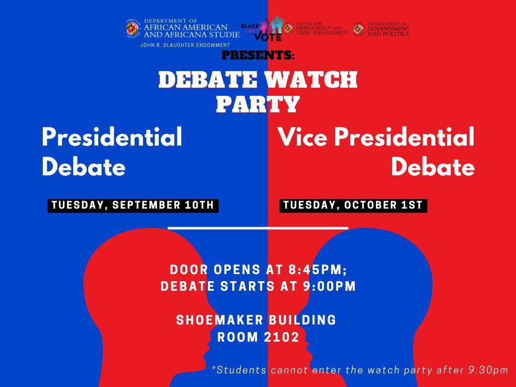 Debate Watch Party Flyer with date and time