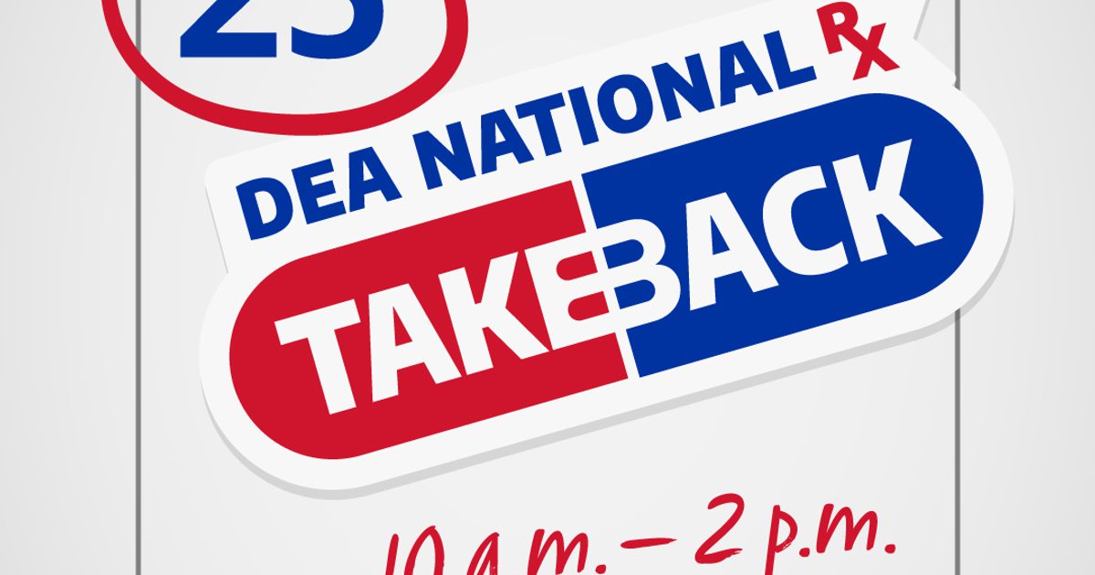 DEA Prescription Drug Take Back Day 안내 이미지