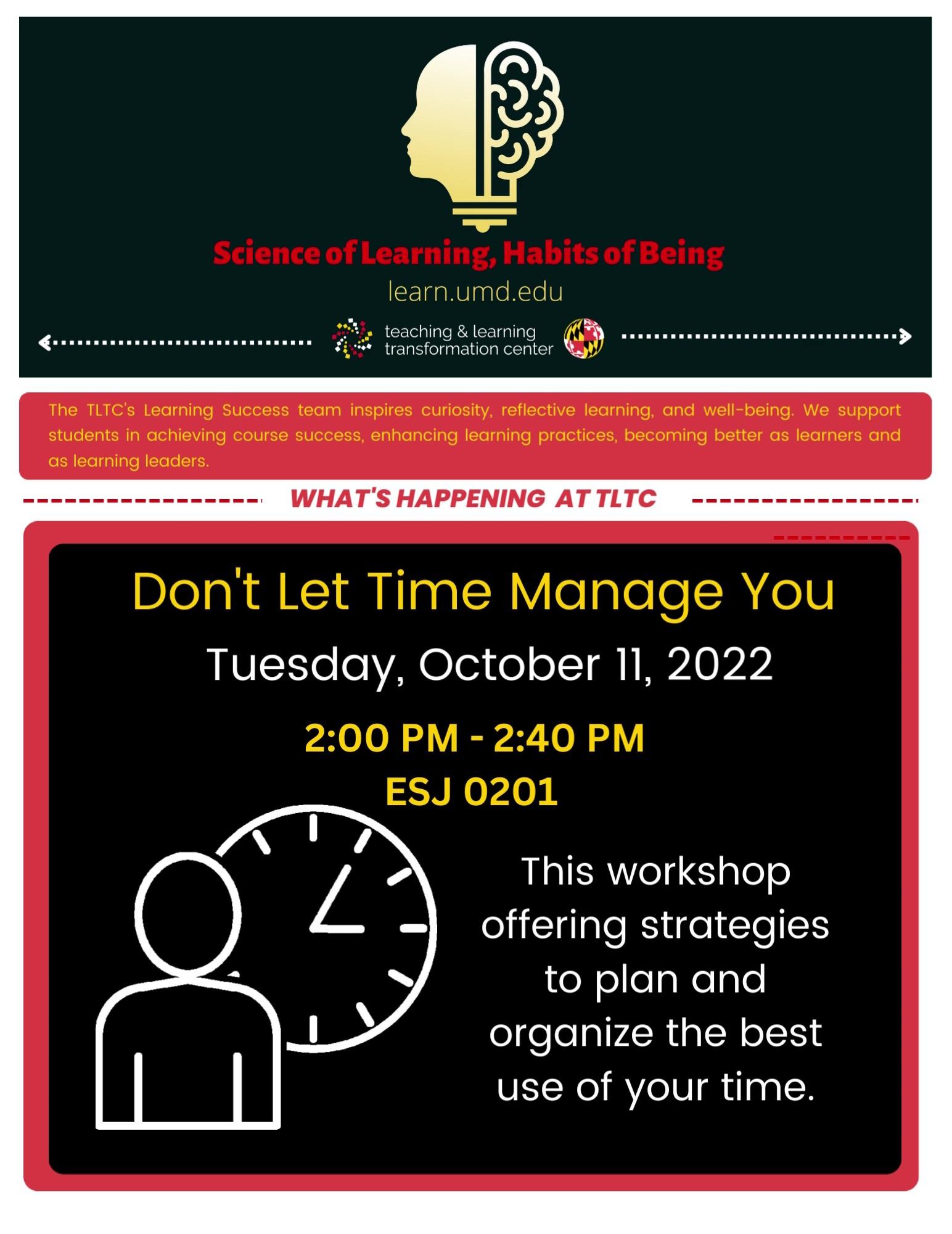 Don't Let Time Manage You