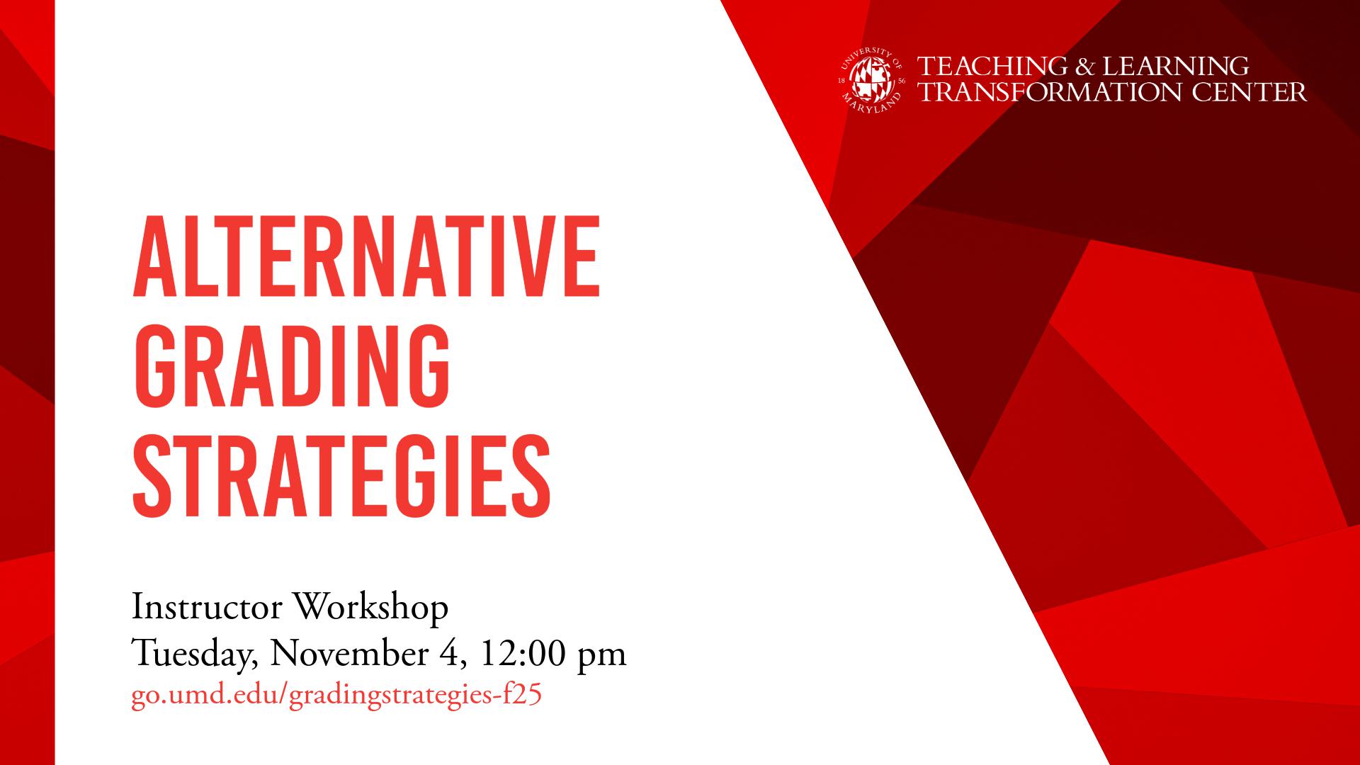 Flyer for Alternative Grading Strategies