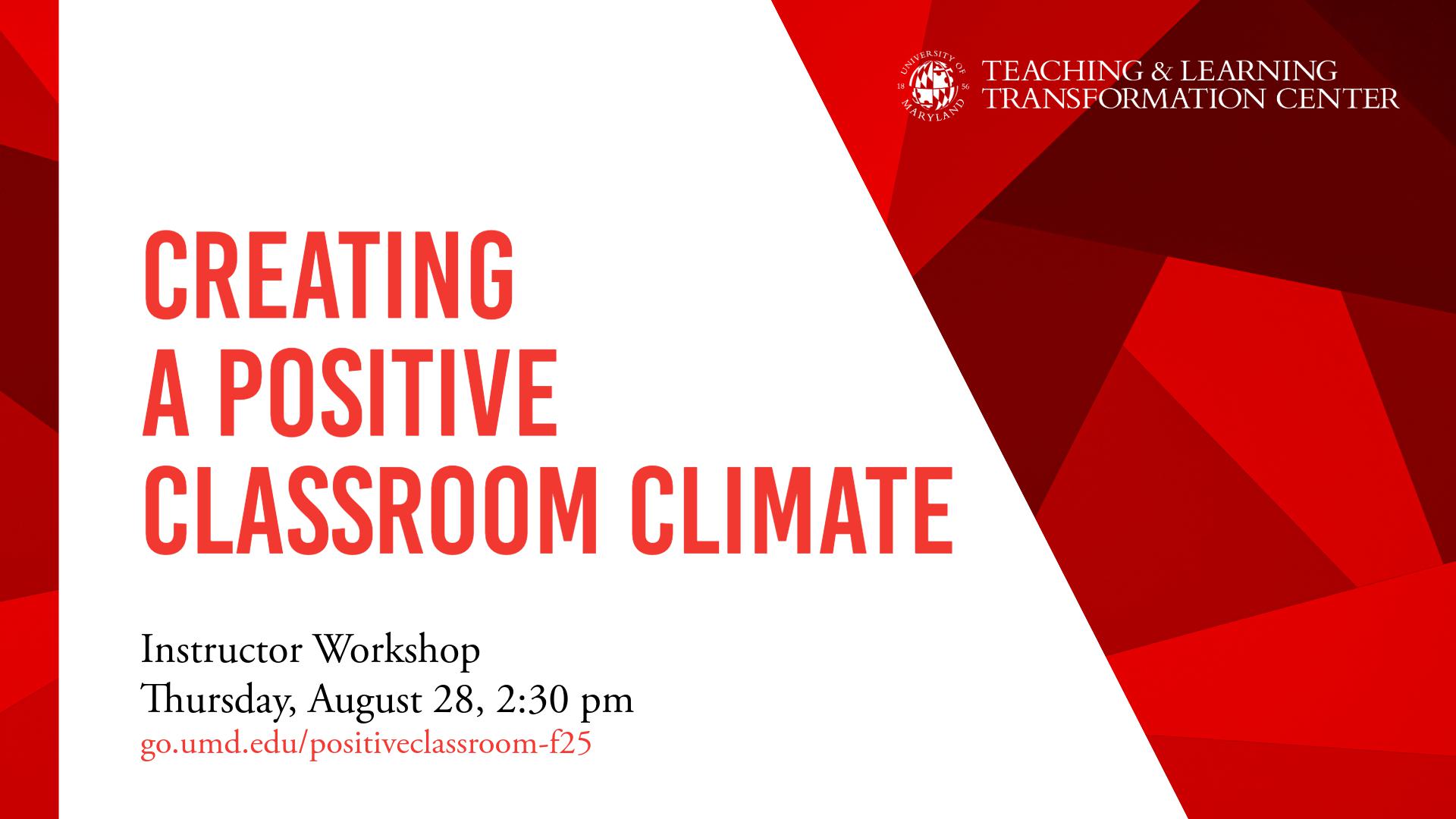 Flyer for Creating a Positive Classroom Climate