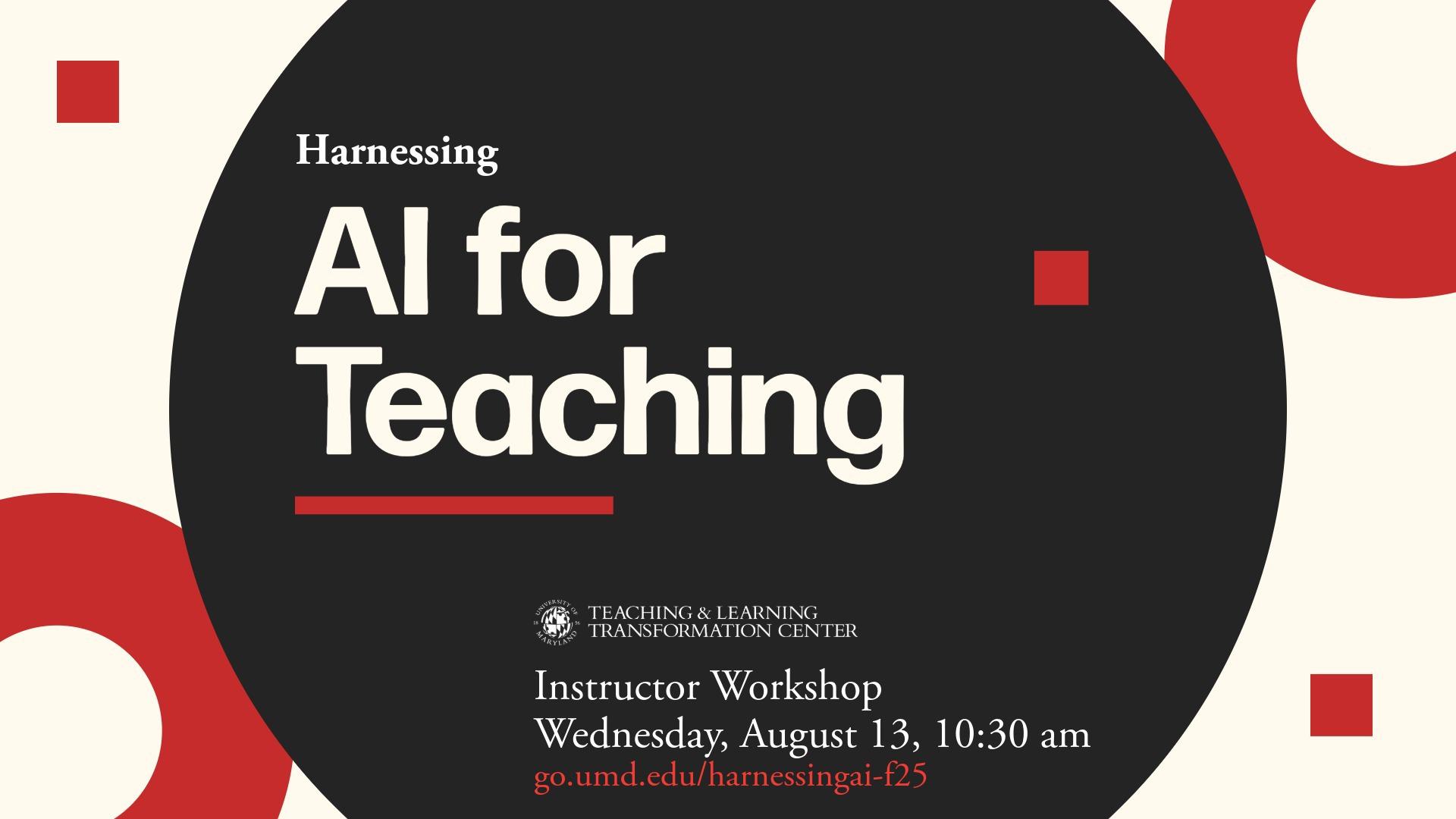 Flyer for Harnessing Artificial Intelligence for Teaching