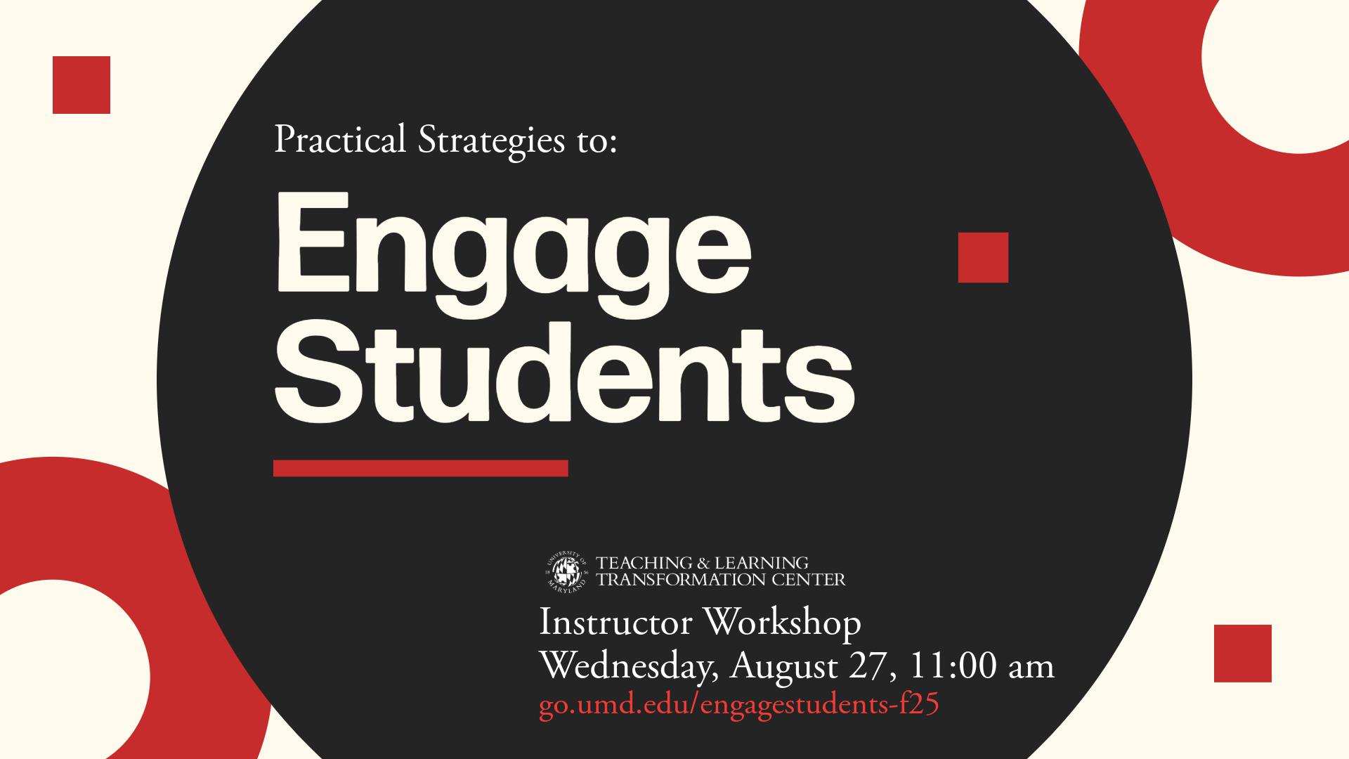 Flyer for Practical Strategies to Engage Students