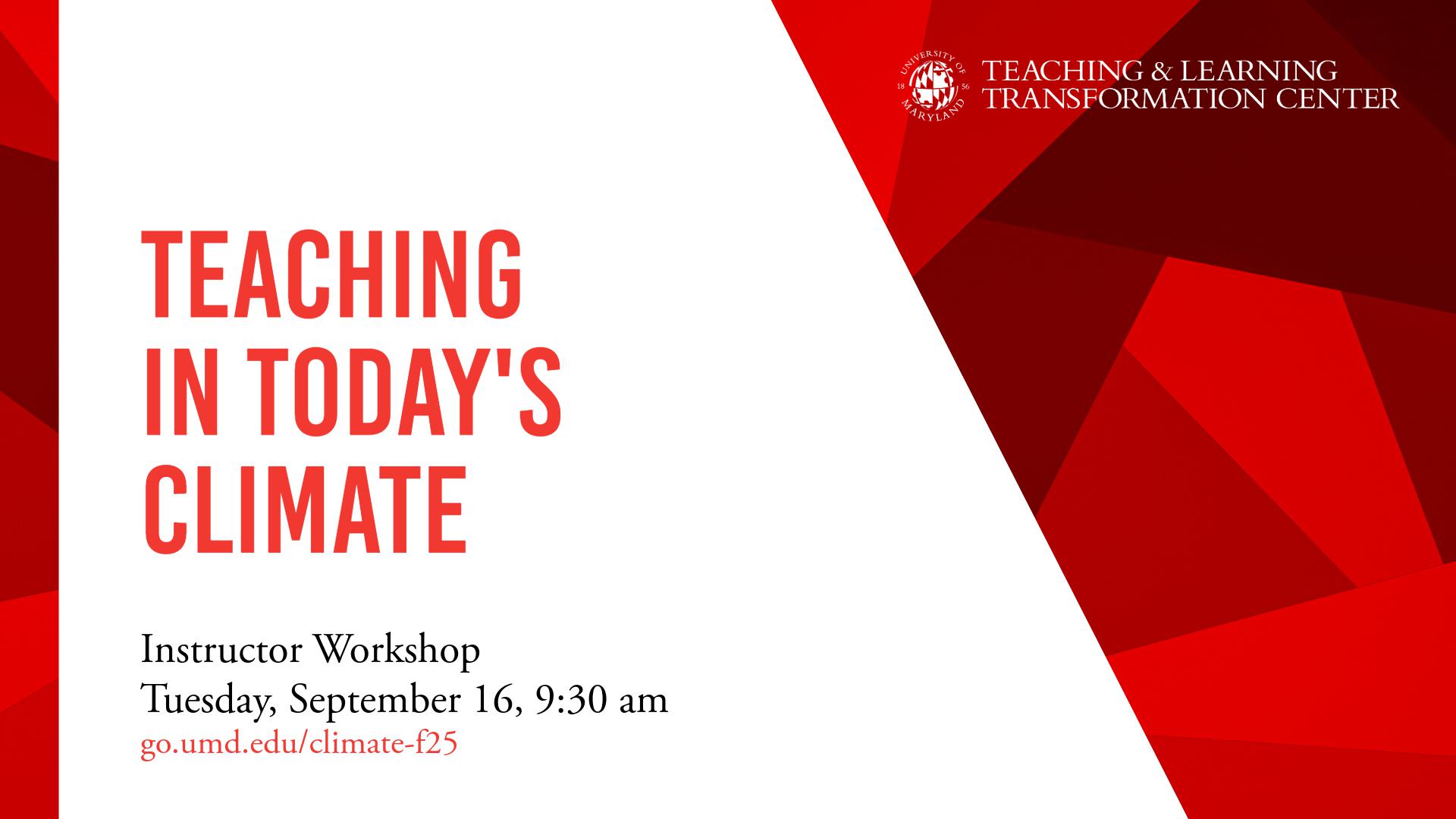 Flyer for Teaching in Today's Climate