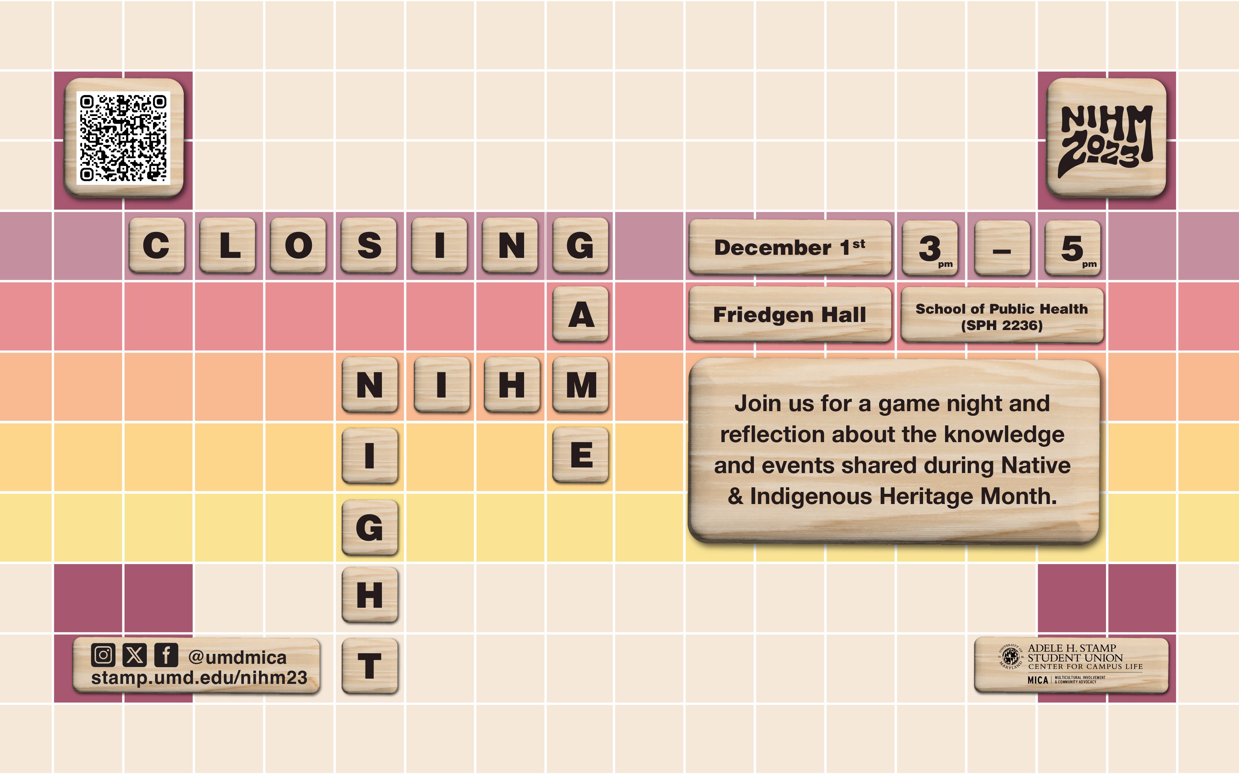 NIHM Closing Game Night