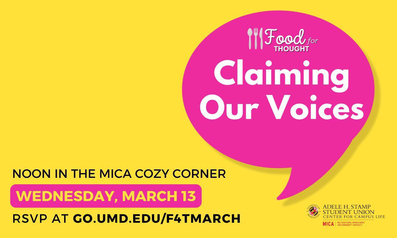Claiming Our Voices Flyer
