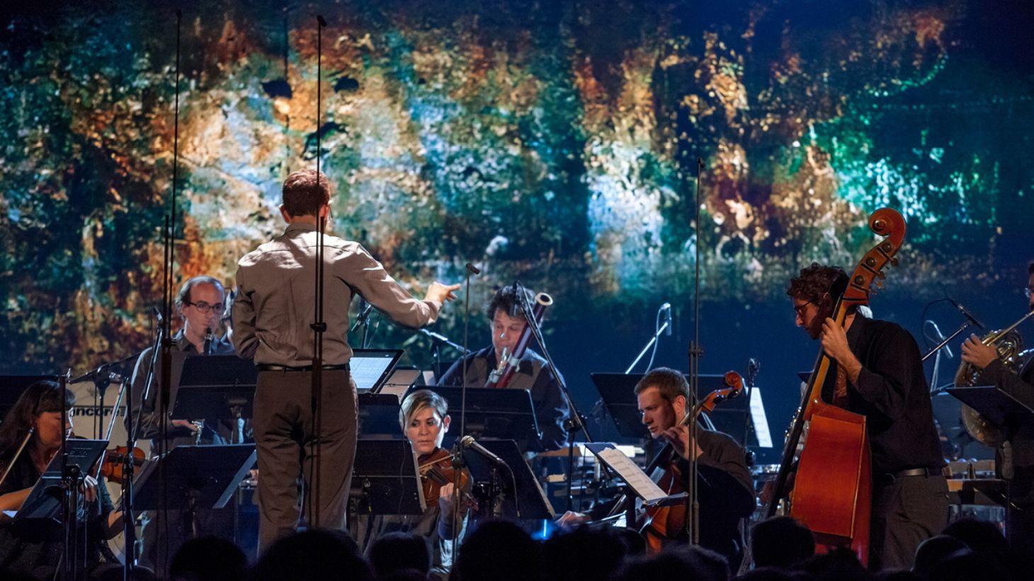 Band performing on stage.
