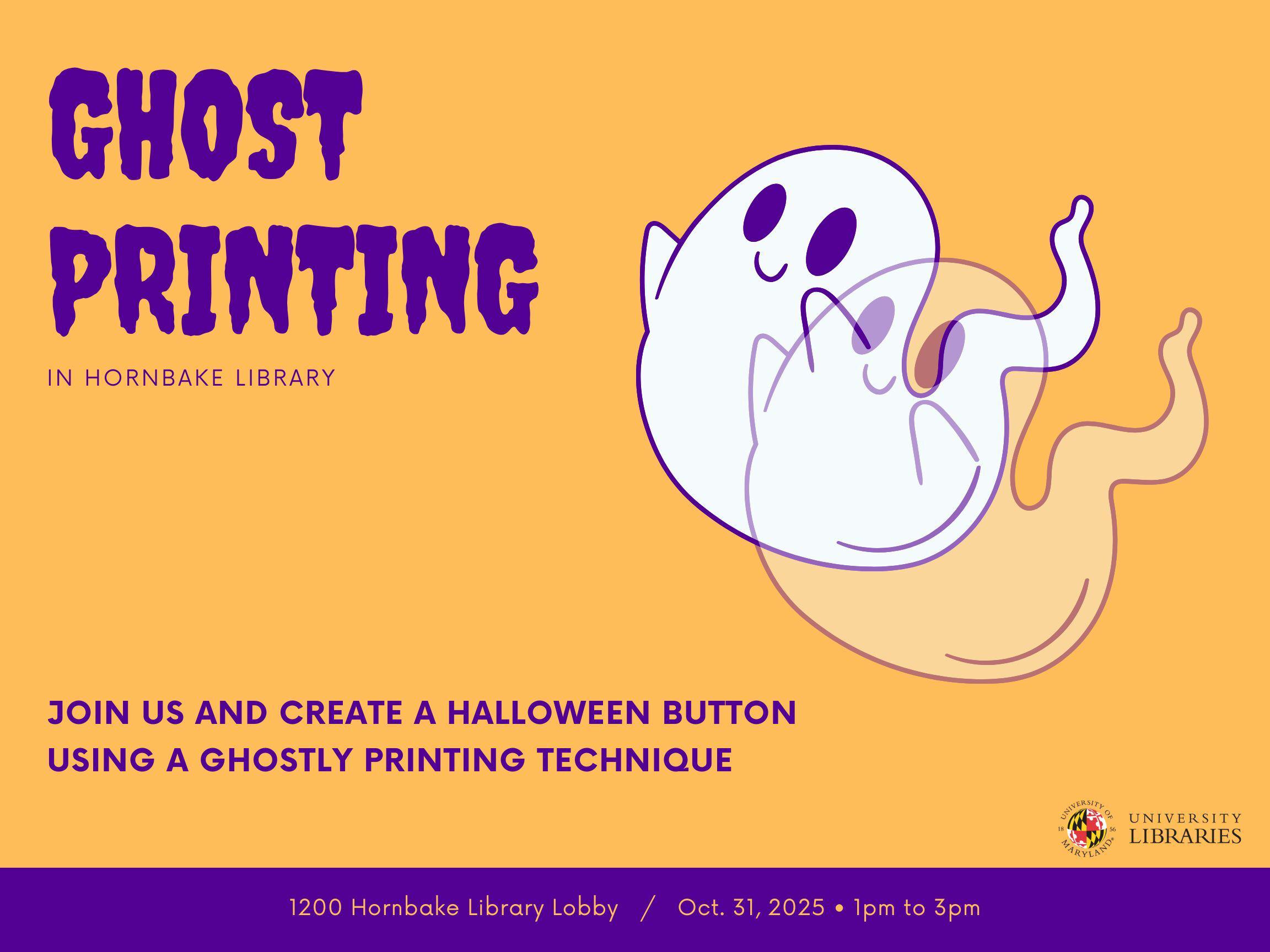 Ghost printing in Hornbake event text with image of ghost