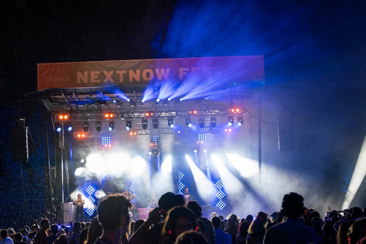 Students watch an outdoor concert at The Clarice' NextNOW Fest.