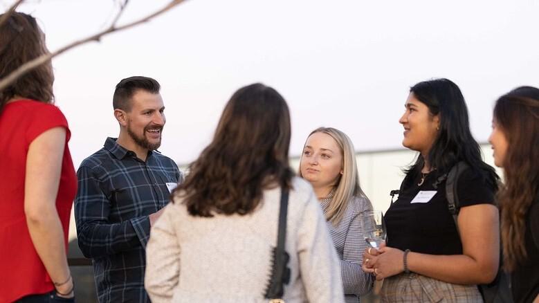 Alumni Networking on a Terrace