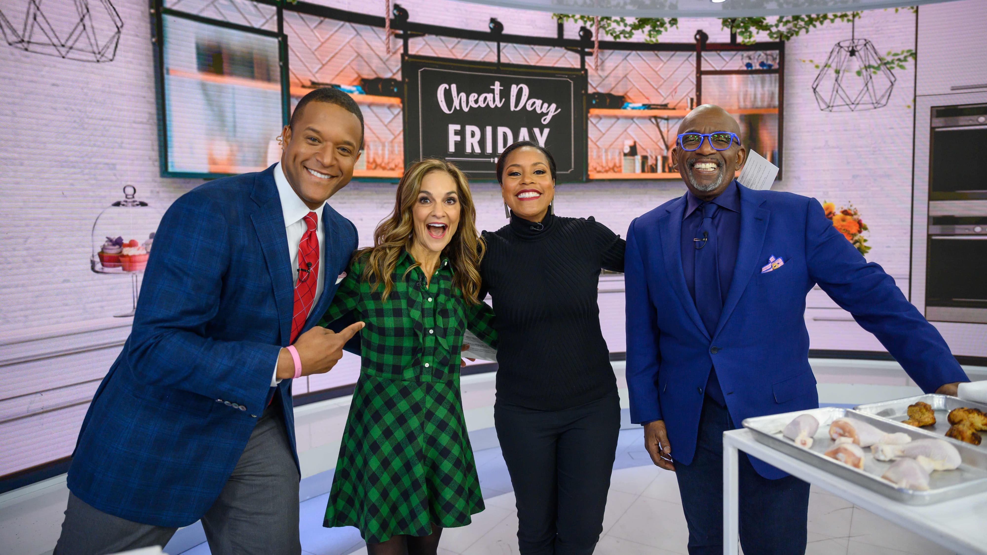 Joy Bauer '86 and co-hosts on NBC Today Show set.