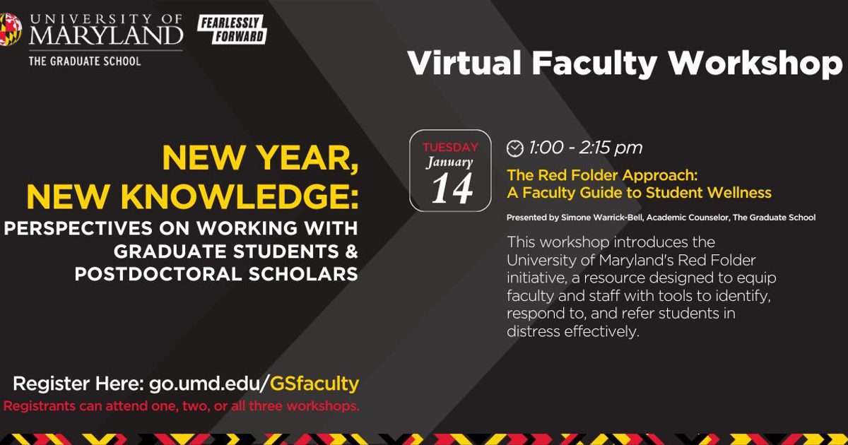 University of Maryland Calendar | The Red Folder Approach: A Faculty…