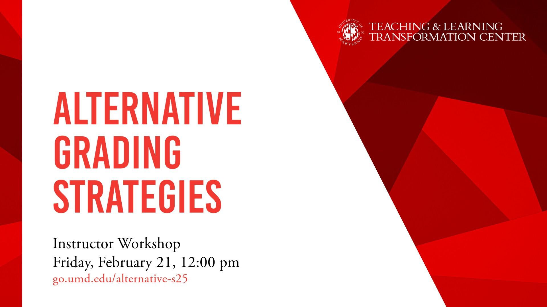 Flyer for Alternative Grading Strategies