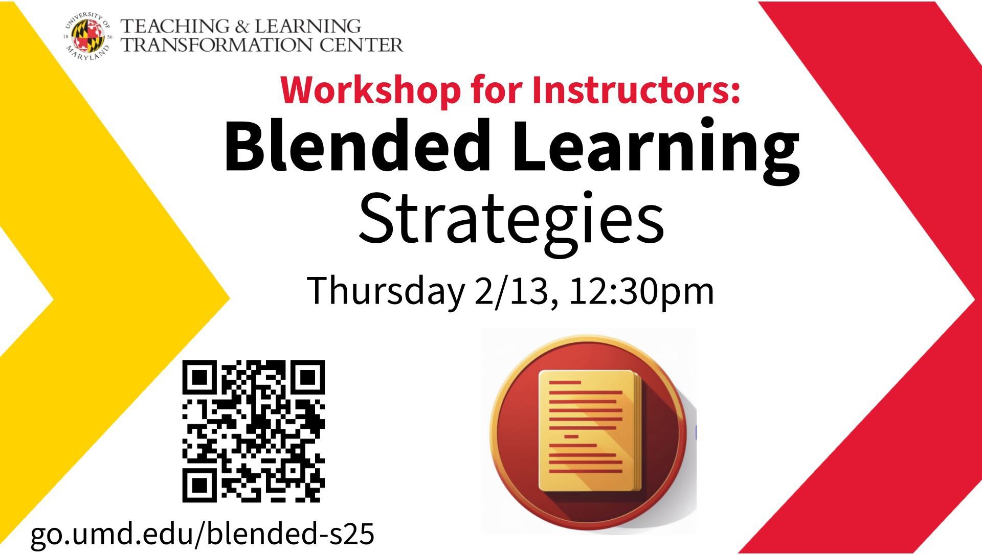 Flyer for Blended Learning Strategies Workshop