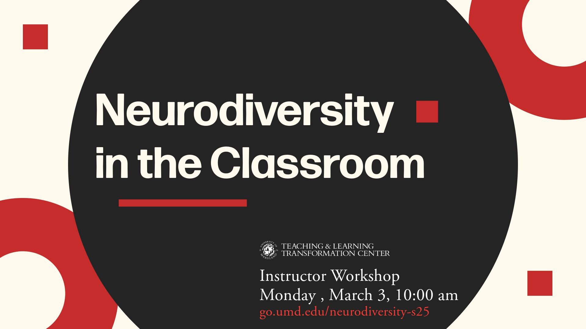 Flyer for Neurodiversity in the Classroom