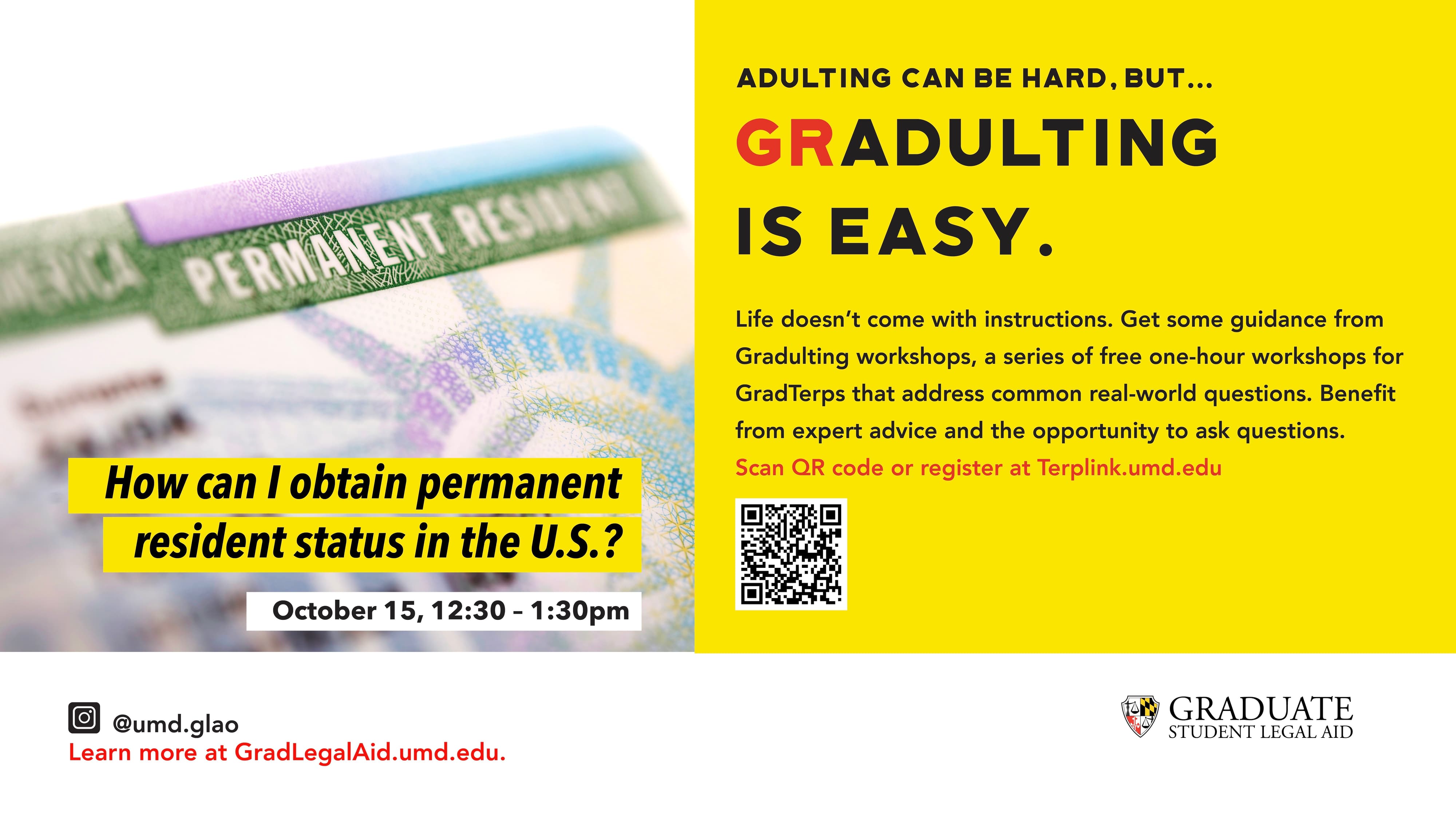 GRadulting Workshop: How can I obtain permanent resident status in the U.S?