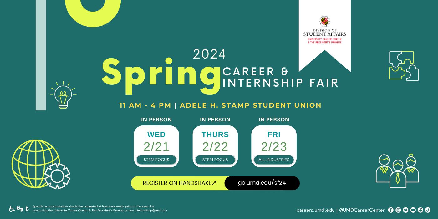 2024 Spring Career & Internship Fair promo.