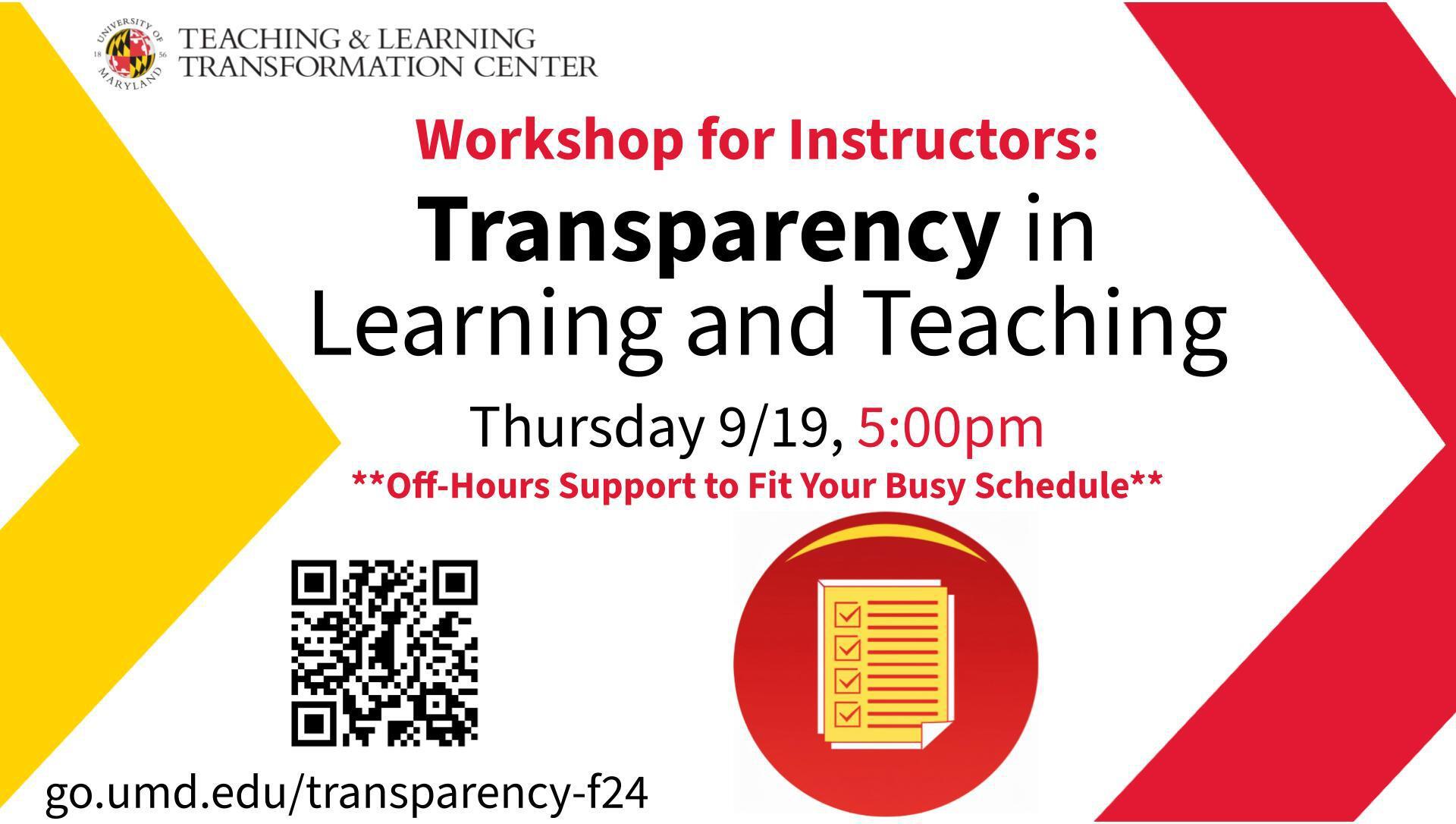 Transparency in Learning and Teaching