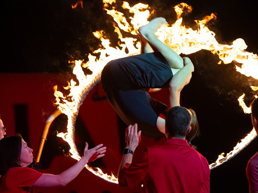 Vaulting through fire