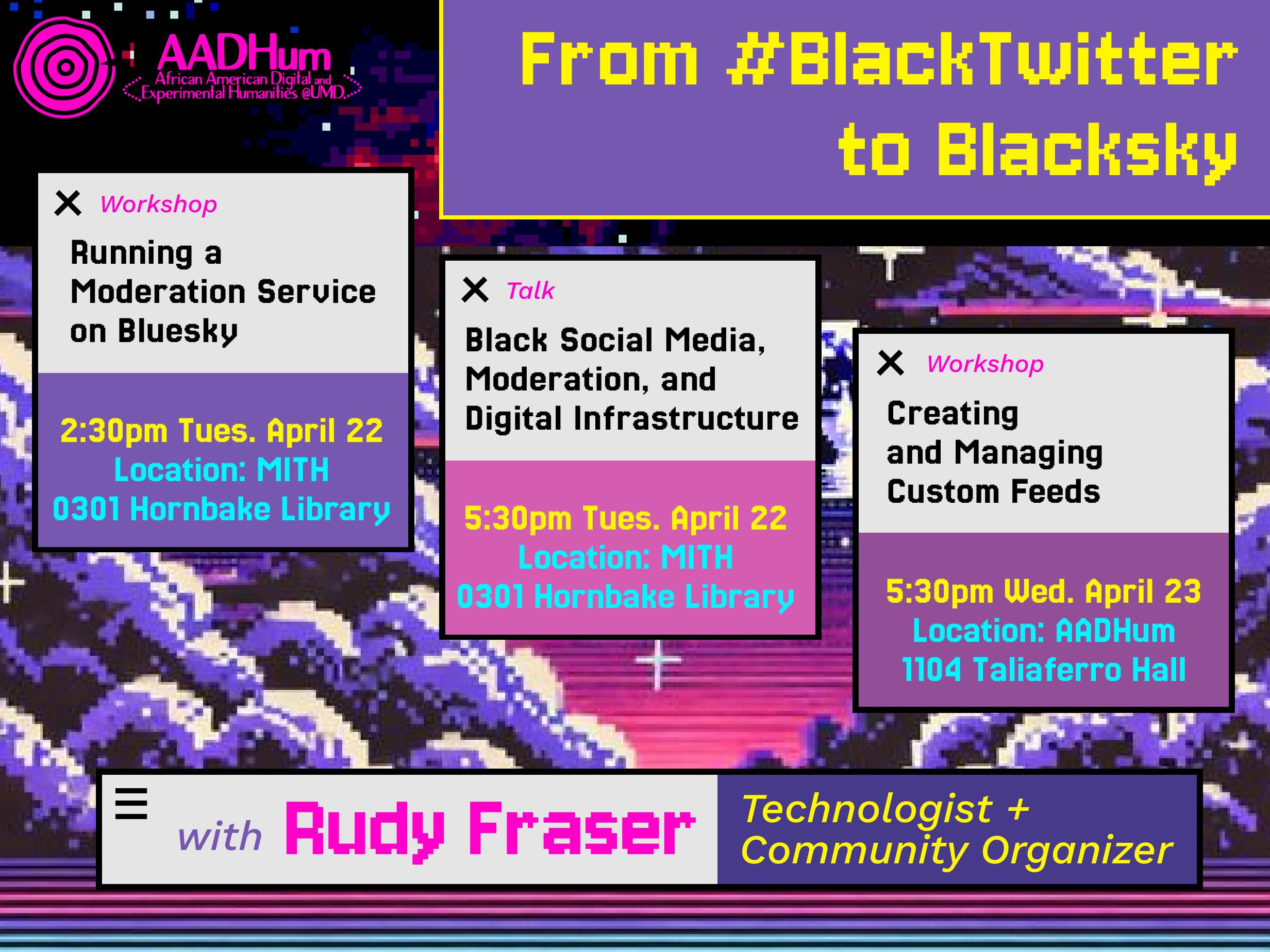 Image of details for technologist & community organizer Rudy Fraser visit with AADHum