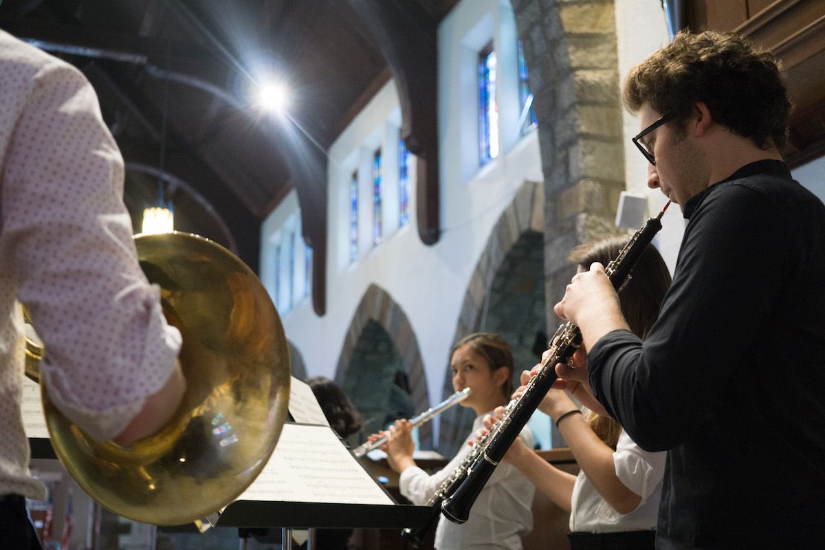 Students play in concert at St. Andrew's Episcopal Church.