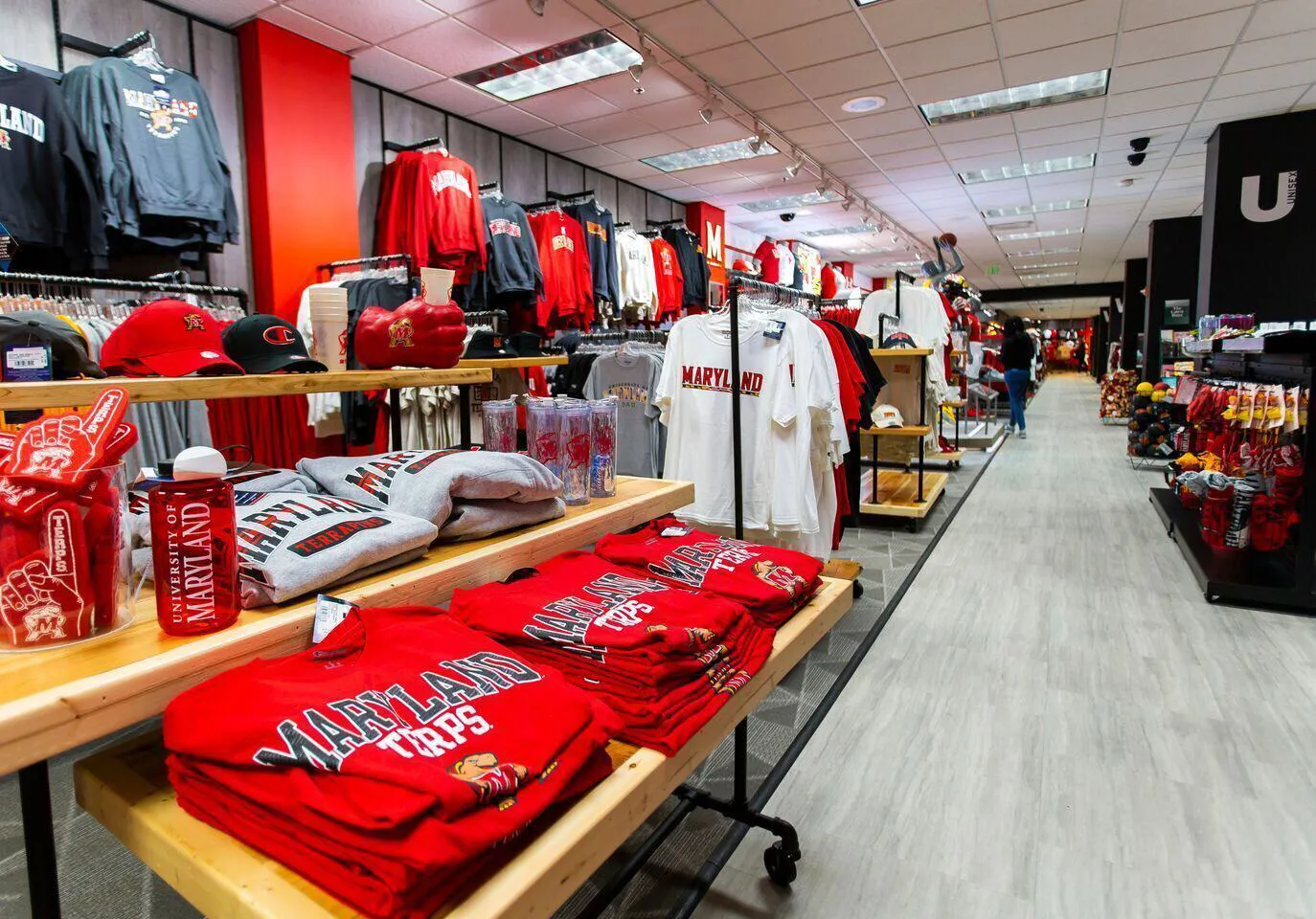 Merchandise on the shelves at the University Book Center.