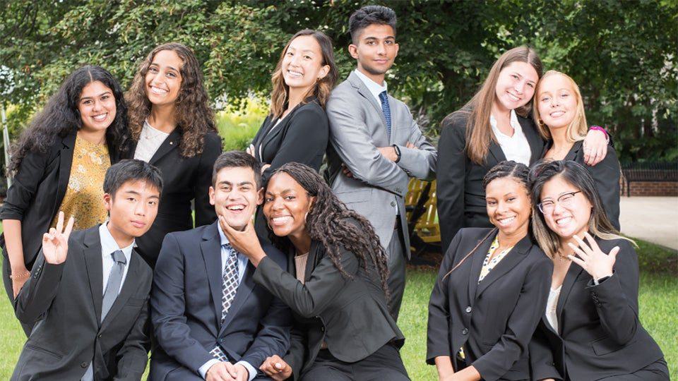 Smith School Students pose for camera